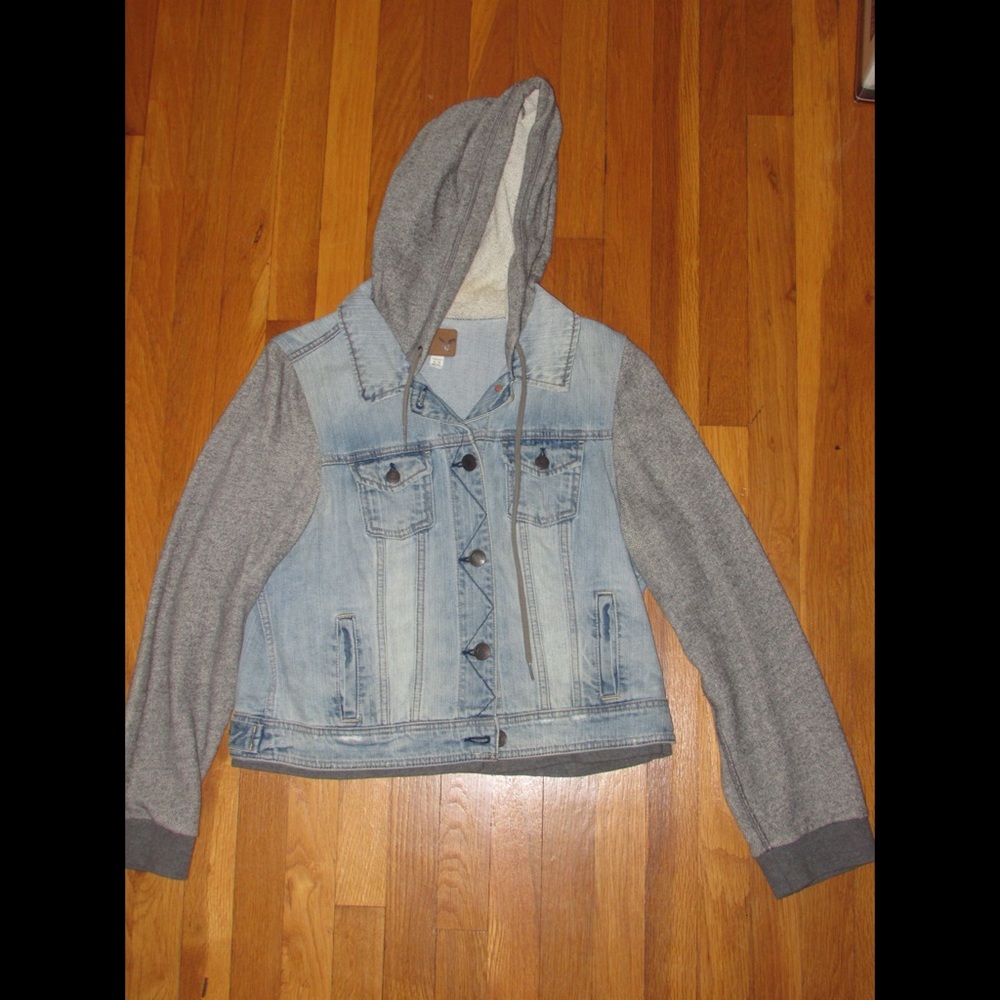AMERICAN EAGLE JEAN SWEATSHIRT COMBO JACKET